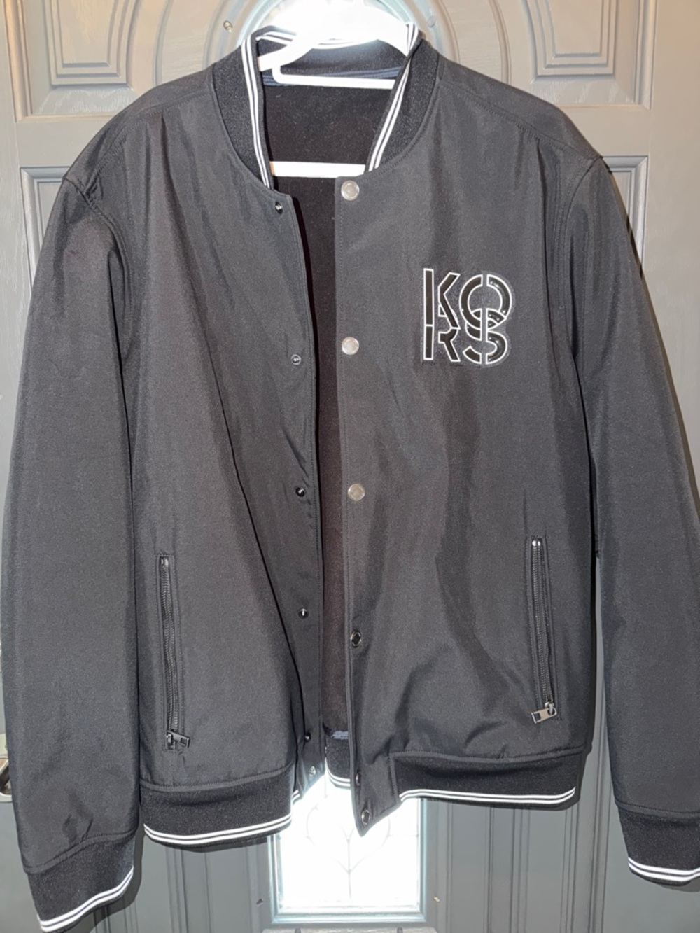 Michael Kors Black Jacket with White Logo Stitching